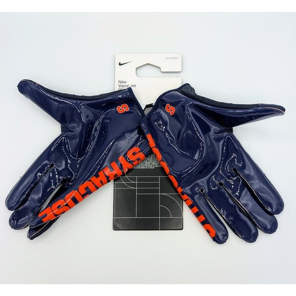 Syracuse Nike Vapor Jet Football Gloves Team Issued PE XXL 2XL DX5296-432 - Picture 1 of 3